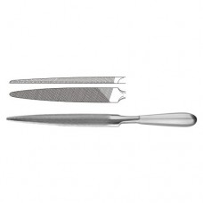 Bone File Semi-Round Stainless Steel, 28 cm - 11"